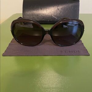 Fendi Women's Oversized Dark Brown Gradient Sunglasses